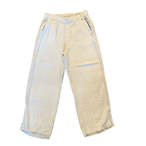 Old Navy Wide Leg Linen Blend Pants Beige Tan Women Size M Chic Casual Boho - Picture 1 of 7